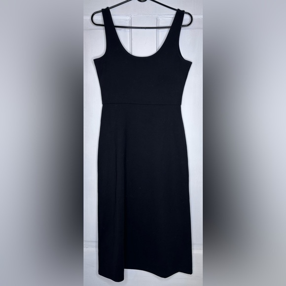NWOT Open Edit Black Scoop Neck Midi Dress, Size M - Picture 3 of 6